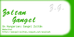 zoltan gangel business card